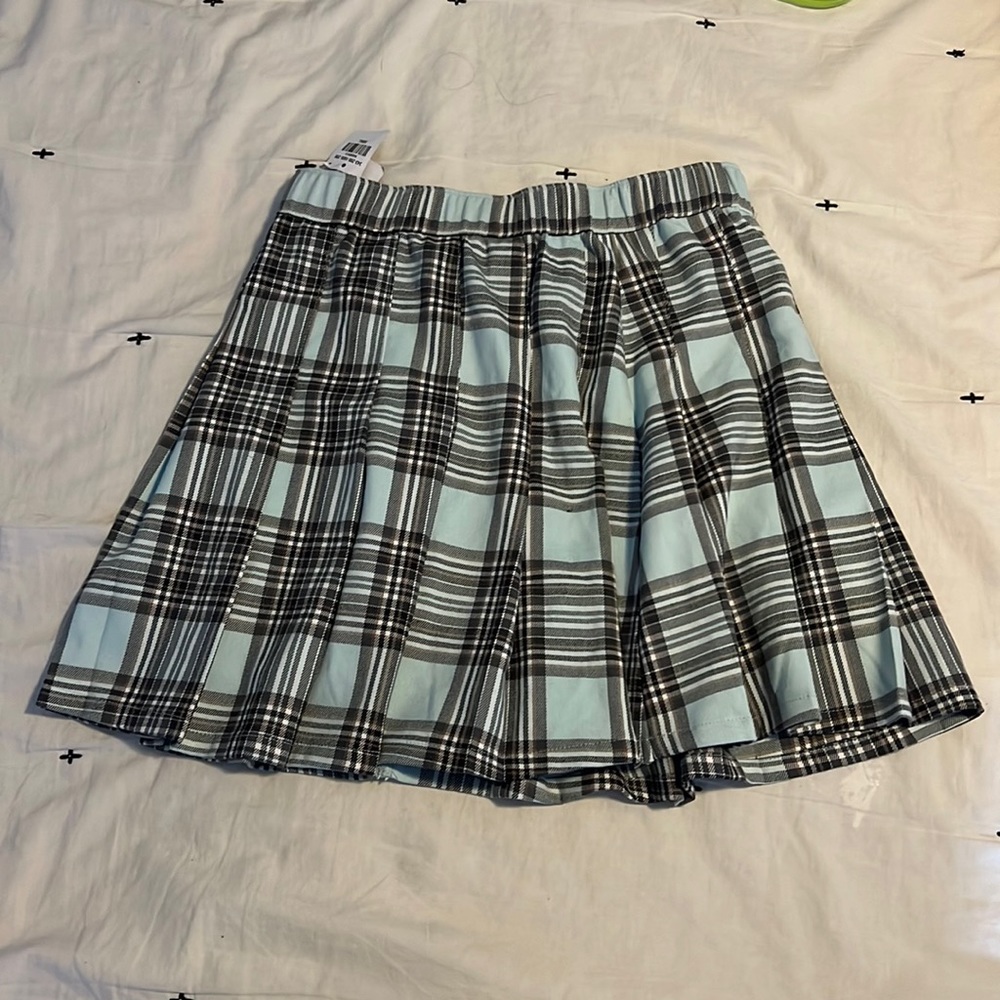 Hollister Blue Plaid Ultra High Rise Pleated Mini Skirt NWT size small